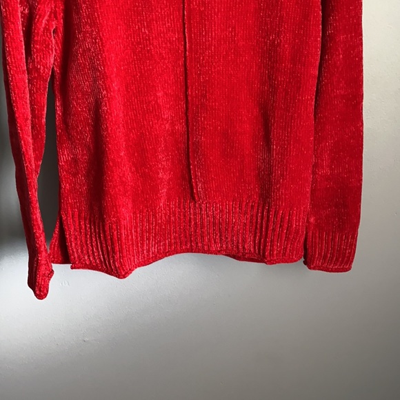 NWT! Style And Co Ladies Red Fuzzy Crew Neck - Picture 3 of 6